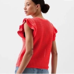 Gap Crochet Flutter Sleeve Top